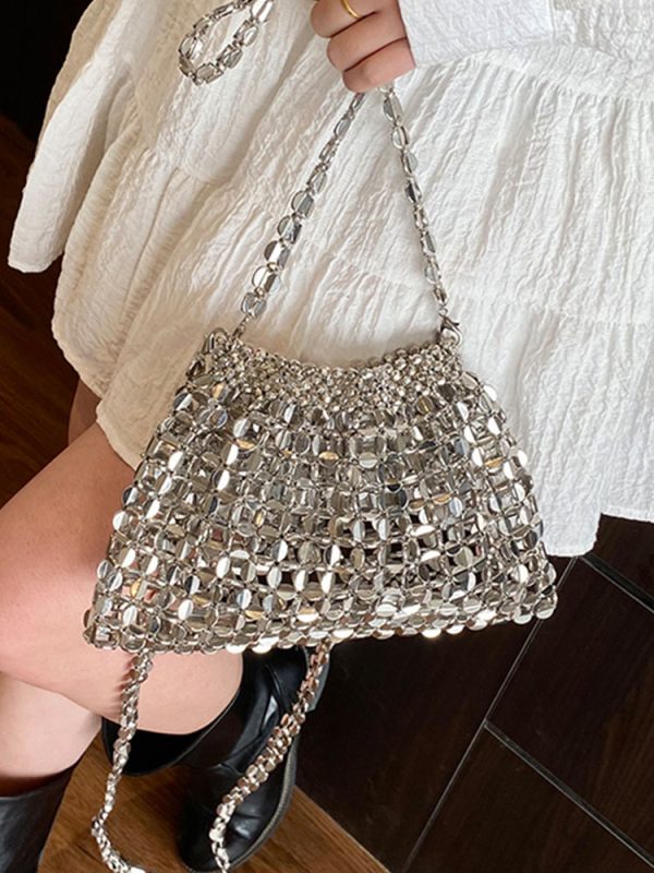 Trendy Rhinestone Drawstring Bucket Bag - Versatile Spring 2025 Shoulder Crossbody Bag with High-End Style