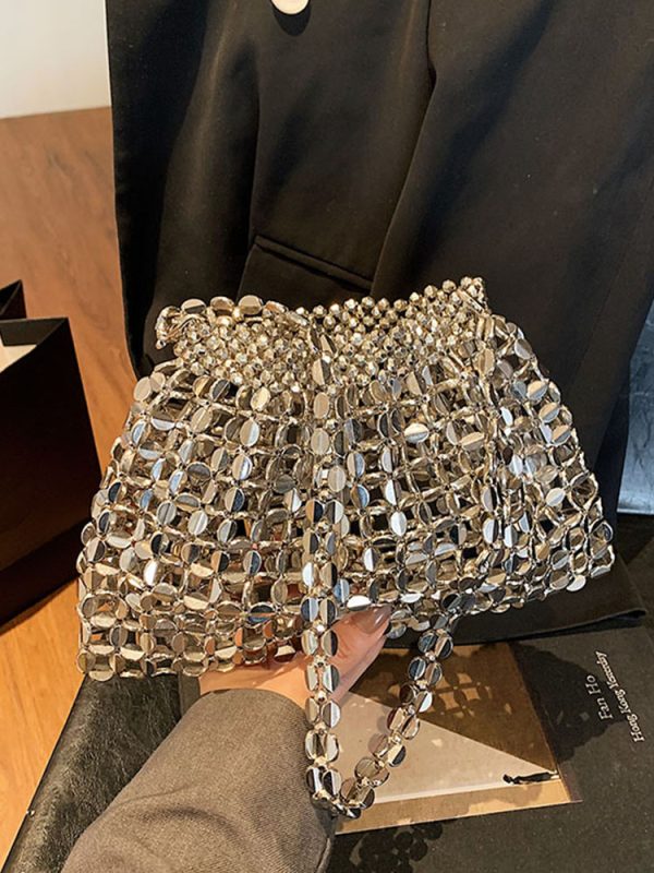 Trendy Rhinestone Drawstring Bucket Bag - Versatile Spring 2025 Shoulder Crossbody Bag with High-End Style