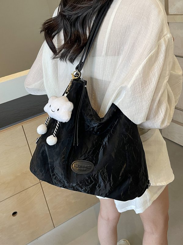 Trendy Silver Travel Backpack for Women - 2025 Multifunctional Large Capacity Shoulder & Crossbody Bucket Bag