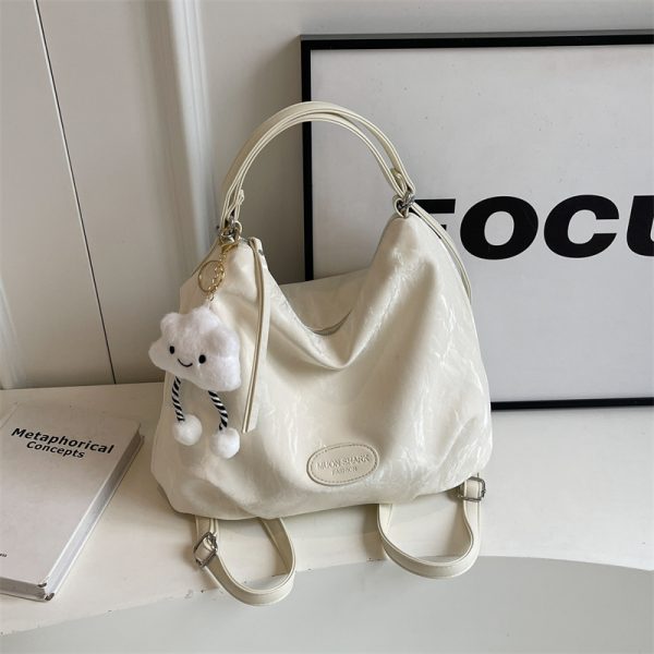 Trendy Silver Travel Backpack for Women - 2025 Multifunctional Large Capacity Shoulder & Crossbody Bucket Bag
