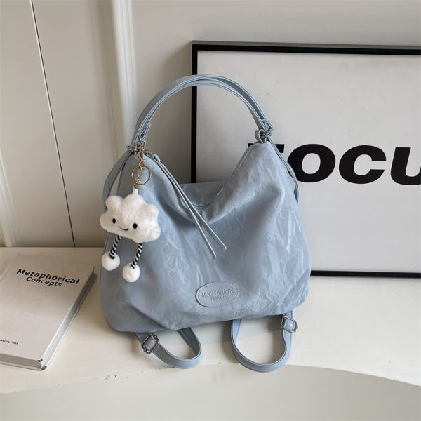 Trendy Silver Travel Backpack for Women - 2025 Multifunctional Large Capacity Shoulder & Crossbody Bucket Bag