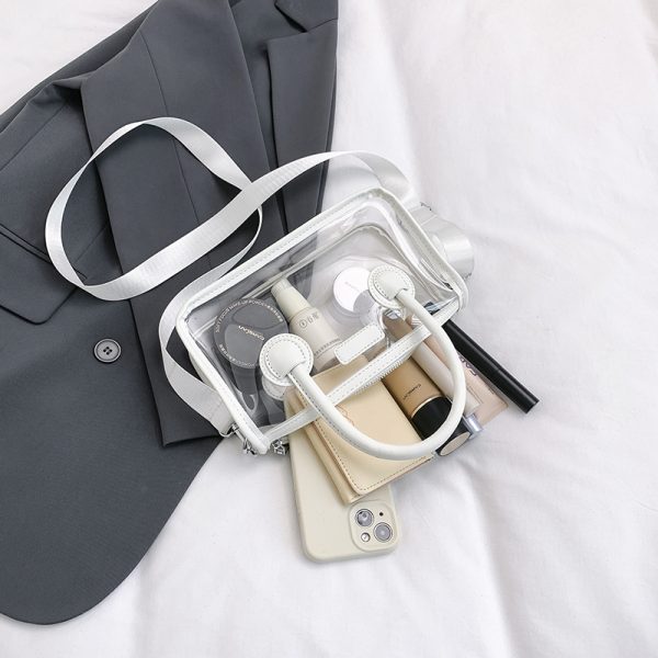 Trendy Summer Silver Transparent Jelly Tote Bag for Women, Small Crossbody Phone Bag, 2025 Fashion Must-Have