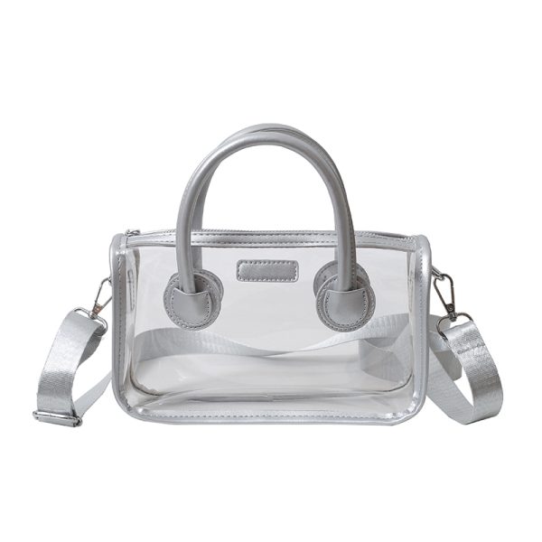 Trendy Summer Silver Transparent Jelly Tote Bag for Women, Small Crossbody Phone Bag, 2025 Fashion Must-Have