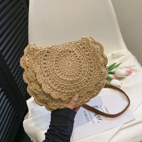 Trendy Summer Woven Shoulder Bag for Women - Casual Knitted Saddle Bag, Versatile Fashion Accessory 2025