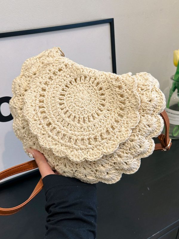 Trendy Summer Woven Shoulder Bag for Women - Casual Knitted Saddle Bag, Versatile Fashion Accessory 2025