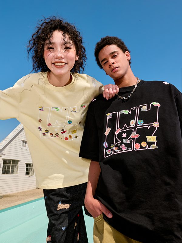 Trendy Unisex Cartoon Fun Couple Short Sleeve T-Shirt - American Heavyweight 90s Inspired Casual Wear for 2025