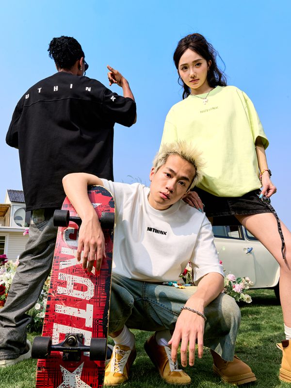 Trendy Unisex Heavyweight Short-Sleeve T-Shirt with Embroidered Letters - Summer 2025 Casual Style