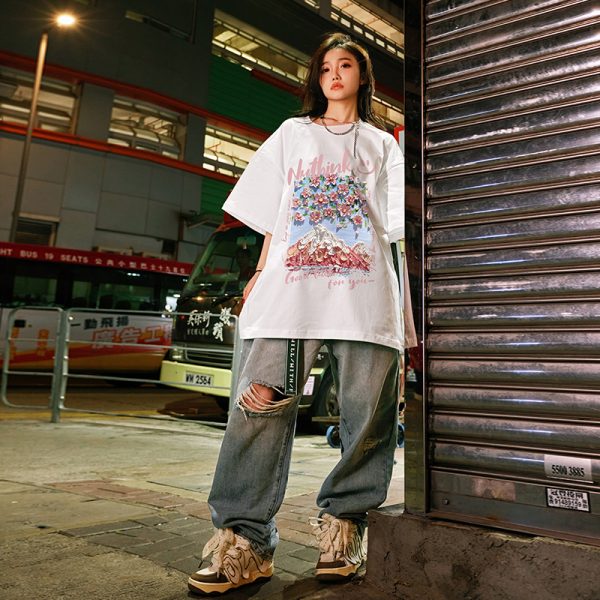 Trendy Unisex Japanese-Style Loose Short-Sleeve T-Shirts for Couples - Summer Fashion, Plus Size, Casual Streetwear