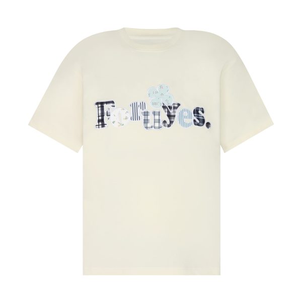 Trendy Unisex Short Sleeve T-Shirt with Plaid Floral Patch Embroidery - Summer Loose Fit Casual Wear