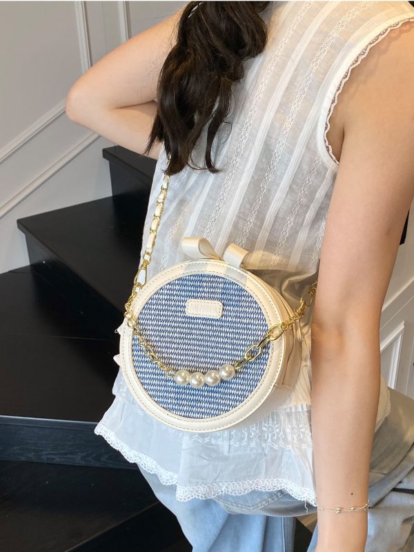 Trendy Women's 2025 Versatile Chain Crossbody Shoulder Bag - Small Round Design for Commuting and Everyday Chic