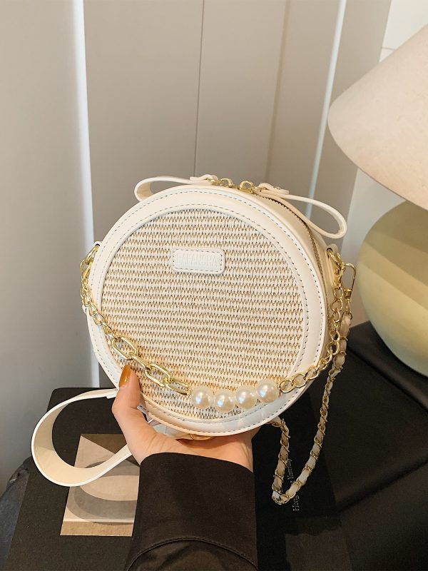 Trendy Women's 2025 Versatile Chain Crossbody Shoulder Bag - Small Round Design for Commuting and Everyday Chic