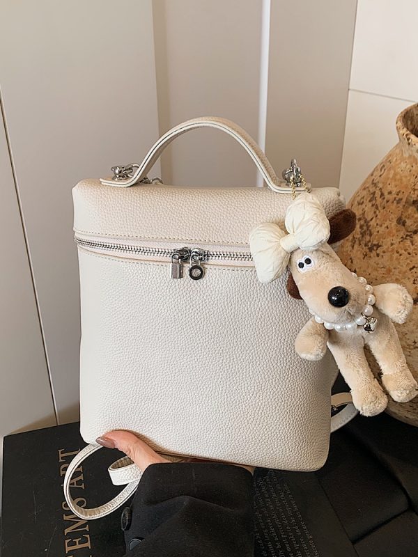 Trendy Women's Commuter Backpack 2025 - Fashionable Lychee Pattern Outdoor Book Bag for College Students