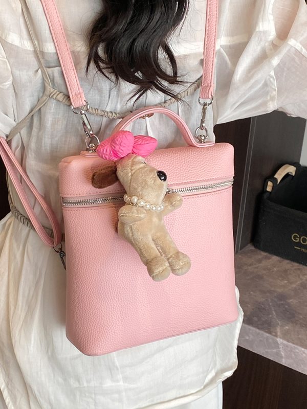 Trendy Women's Commuter Backpack 2025 - Fashionable Lychee Pattern Outdoor Book Bag for College Students