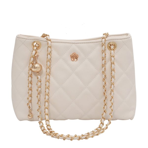 Trendy Women's Crossbody Bag - Large Capacity Diamond Pattern Shoulder Bag for Spring/Summer 2025, Versatile Chain Design