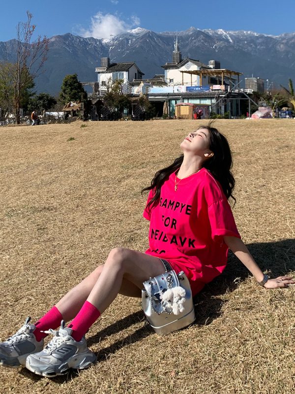 Trendy Women's Loose Short Sleeve T-shirt with Letter Print - Versatile Summer Top for 2025, Perfect for Y2K and Casual Styles