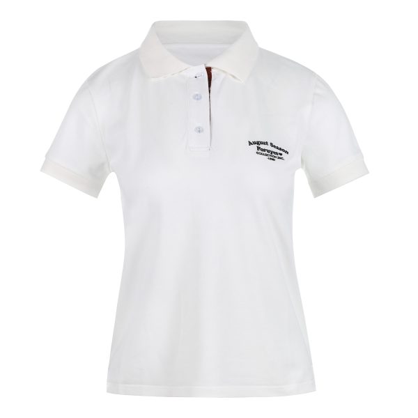 Trendy Women's Polo Shirt with Slogan Letter Embroidery and Plaid Splicing - Summer Fashion Essential for Casual Style