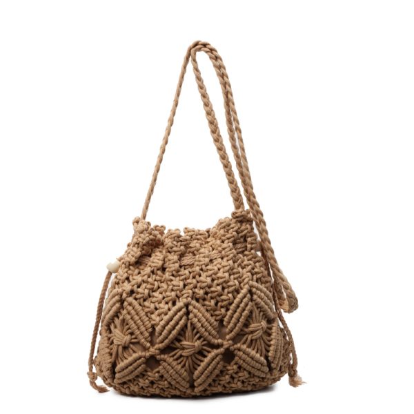 Trendy Women's Woven Straw Crossbody Bucket Bag - Summer Seaside Vacation Essential, Phone Bag for 2025