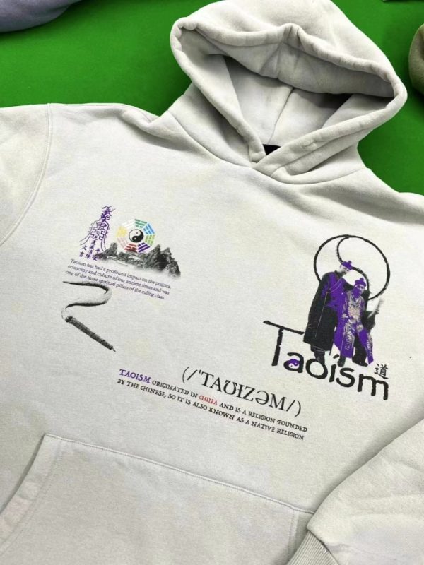 Trendy Wudang Mountain Printed Hoodie for Couples - Chinese Style Fleece Sweatshirt for Autumn & Winter 2025
