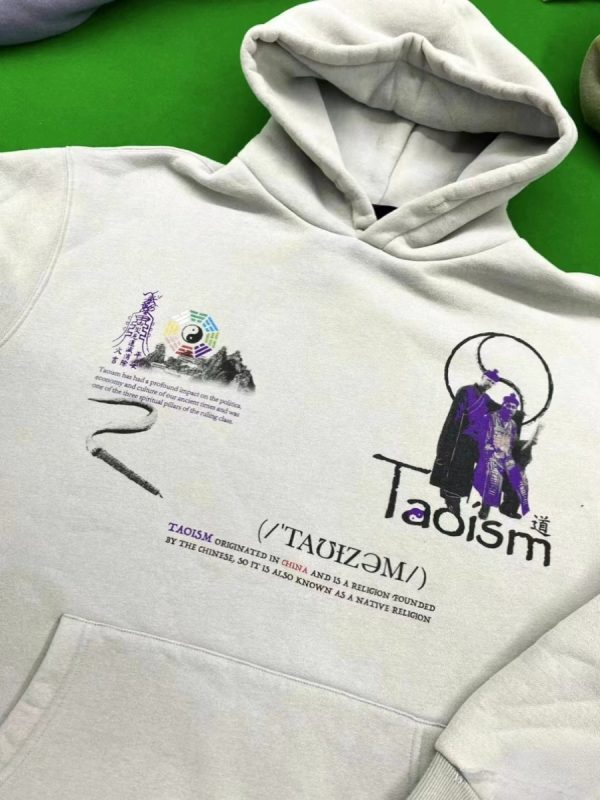 Trendy Wudang Mountain Printed Hoodie for Couples - Chinese Style Fleece Sweatshirt for Autumn & Winter 2025