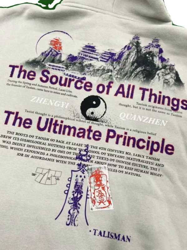 Trendy Wudang Mountain Printed Hoodie for Couples - Chinese Style Fleece Sweatshirt for Autumn & Winter 2025