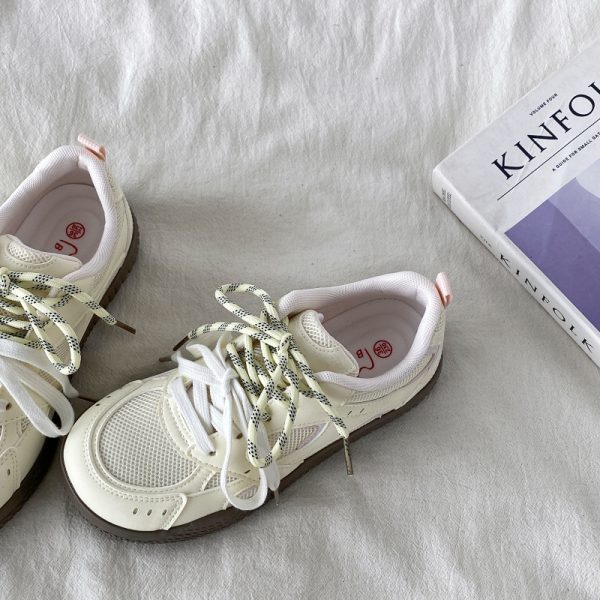 Trendy Yellow Breathable Mesh Sneakers for Women, Summer Sports Casual Shoes, 90s Inspired Non-Collision Style Training Footwear