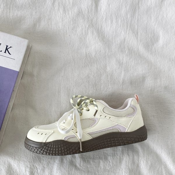 Trendy Yellow Breathable Mesh Sneakers for Women, Summer Sports Casual Shoes, 90s Inspired Non-Collision Style Training Footwear
