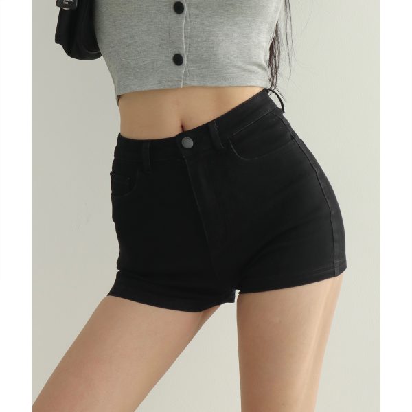 Ultra High Waist Slimming Fitted Denim Shorts for Women - American Retro Classic Hot Pants for Summer 90s Style