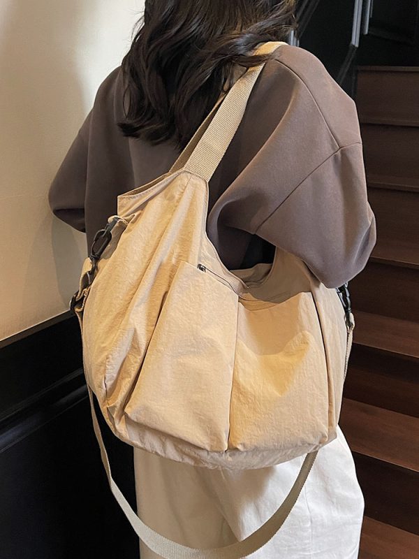 Ultra-Light Waterproof Nylon Shoulder Tote Bag - Large Capacity Commuter Handbag & Casual Travel Crossbody Bag