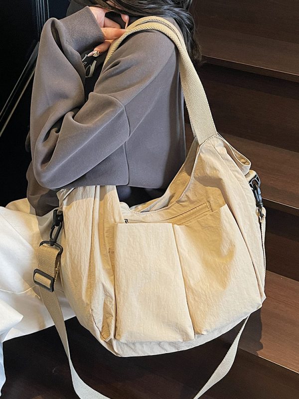 Ultra-Light Waterproof Nylon Shoulder Tote Bag - Large Capacity Commuter Handbag & Casual Travel Crossbody Bag