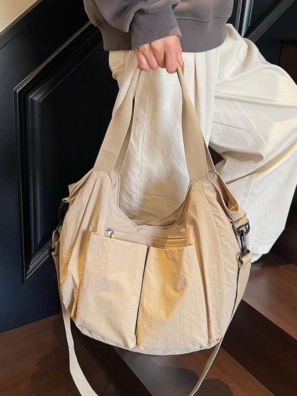 Ultra-Light Waterproof Nylon Shoulder Tote Bag - Large Capacity Commuter Handbag & Casual Travel Crossbody Bag