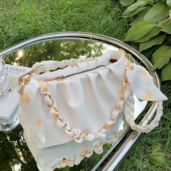 Unique High-End Women's Crossbody Bag - Wrinkled Design, Versatile Underarm Shoulder Bag for Spring Summer 2025