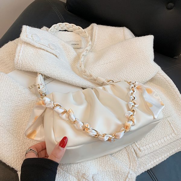 Unique High-End Women's Crossbody Bag - Wrinkled Design, Versatile Underarm Shoulder Bag for Spring Summer 2025