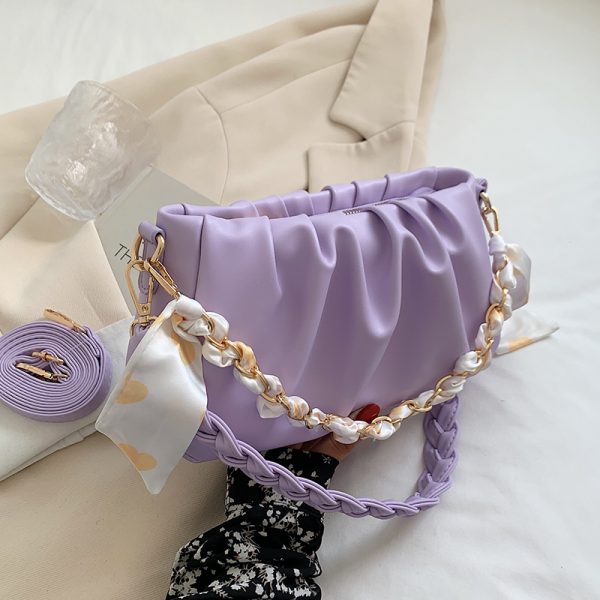 Unique High-End Women's Crossbody Bag - Wrinkled Design, Versatile Underarm Shoulder Bag for Spring Summer 2025