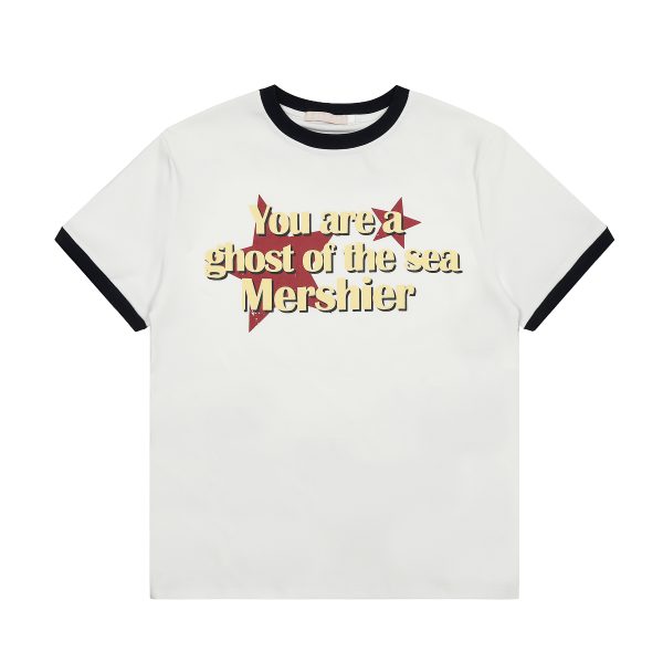 Unisex American-Style Fake Two-Piece Letter Print Round Neck T-Shirt, Loose Casual Versatile Summer Short Sleeve Top