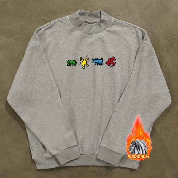 Unisex Harajuku Oversized Sweatshirt for Couples, Hip Hop High Street Style, 380g Heavyweight, Perfect for Streetwear Fashion