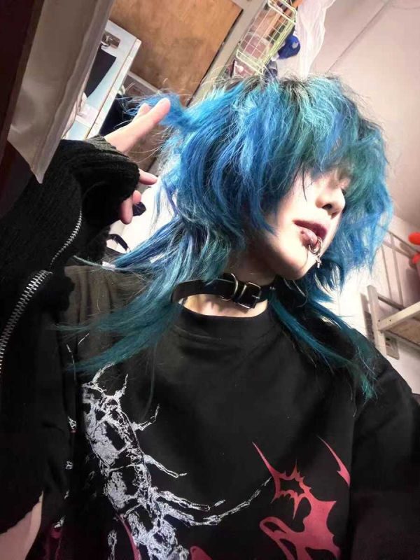Unisex Oversized Dark Gothic Streetwear T-Shirt - Cotton Round Neck Half Sleeve Black Subculture Fashion