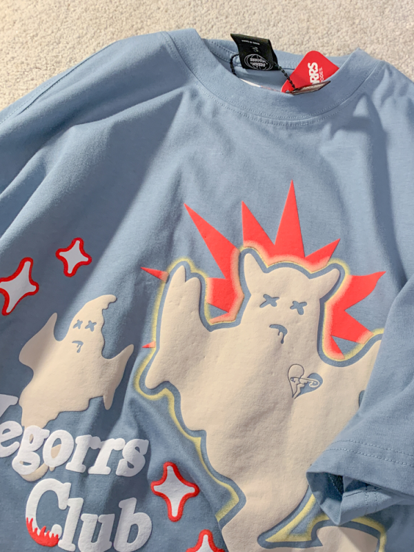 Unisex Plus Size Fun Ghost Cartoon Short Sleeve T-Shirt - Loose Fit Cotton Couples Top for Men & Women