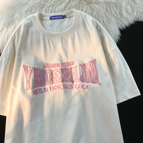 Unisex Plus Size Pure Cotton Short Sleeve T-Shirt in American Street Style - Trendy Harajuku Casual Couple Outfit