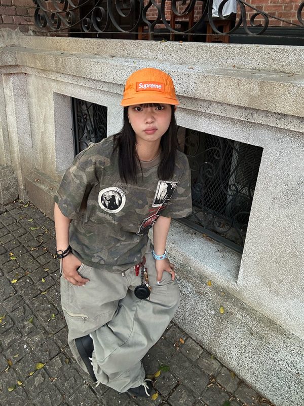 Unisex Retro Distressed Camouflage Patch Embroidered Short-Sleeve T-Shirt - Summer Casual Versatile Base Shirt for 90s Style