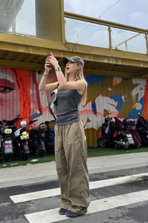 Unisex Straight Tube Quick-Dry Loose Cuffed Cargo Pants, American Street Style, Trendy Oversized Fit for Men and Women