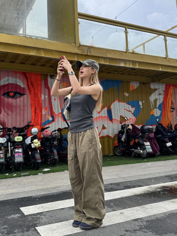 Unisex Straight Tube Quick-Dry Loose Cuffed Cargo Pants, American Street Style, Trendy Oversized Fit for Men and Women