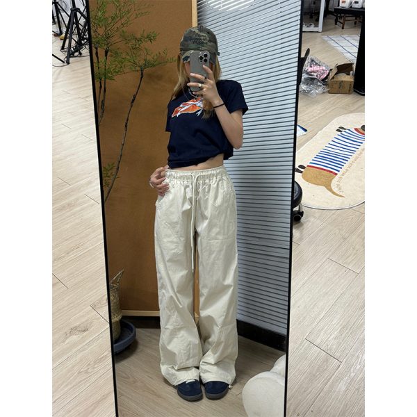 Unisex Straight Tube Quick-Dry Loose Cuffed Cargo Pants, American Street Style, Trendy Oversized Fit for Men and Women