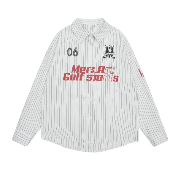 Unisex Striped Sun Protection Shirt with American Letter Print - Casual Loose Fit Summer Jacket