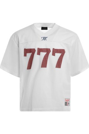 Unisex Summer Loose Fit V-Neck T-Shirt with Digital Number 7 Print - Breathable Mesh Jersey in American Style