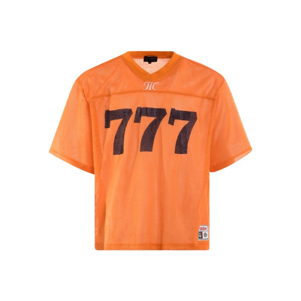 Unisex Summer Loose Fit V-Neck T-Shirt with Digital Number 7 Print - Breathable Mesh Jersey in American Style