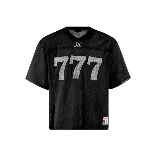 Unisex Summer Loose Fit V-Neck T-Shirt with Digital Number 7 Print - Breathable Mesh Jersey in American Style