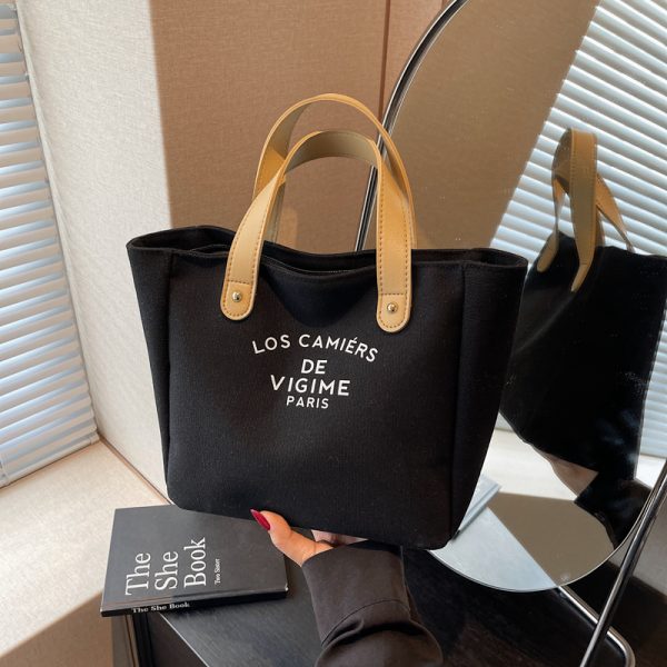 Versatile Handheld Canvas Tote Bag for Women - Large Capacity Summer Commuting Bucket Bag, Perfect for Work and Everyday Use