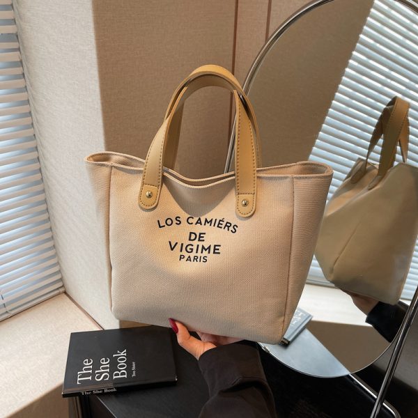 Versatile Handheld Canvas Tote Bag for Women - Large Capacity Summer Commuting Bucket Bag, Perfect for Work and Everyday Use