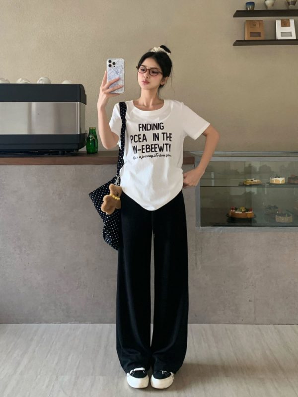 Versatile High Waist Slim Straight Casual Pants for Women - Summer Narrow Long Trousers for Effortless Style