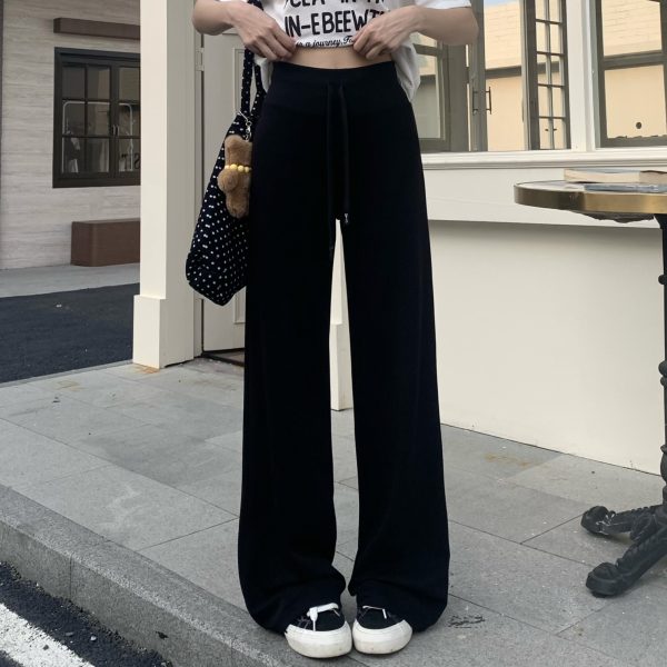 Versatile High Waist Slim Straight Casual Pants for Women - Summer Narrow Long Trousers for Effortless Style